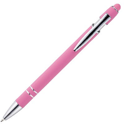 Branded Promotional NIMROD TROPICAL SOFT-FEEL BALL PEN in Pink Pen From Concept Incentives.