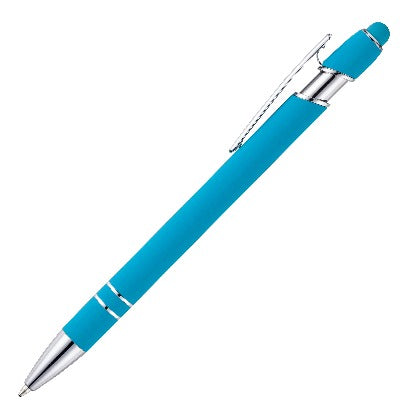 Branded Promotional NIMROD TROPICAL SOFT-FEEL BALL PEN in Teal Pen From Concept Incentives.