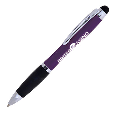 Branded Promotional SHANGHAI GLOW BALL PEN in Purple from Concept Incentives