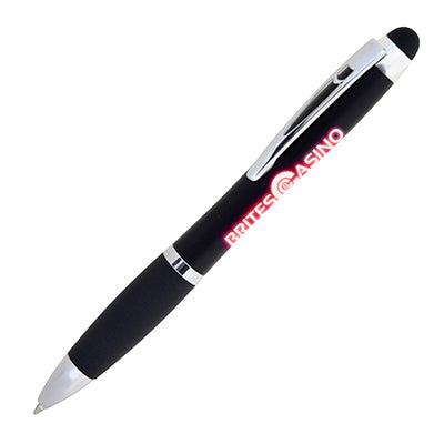 Branded Promotional SHANGHAI GLOW BALL PEN in Black and Red from Concept Incentives