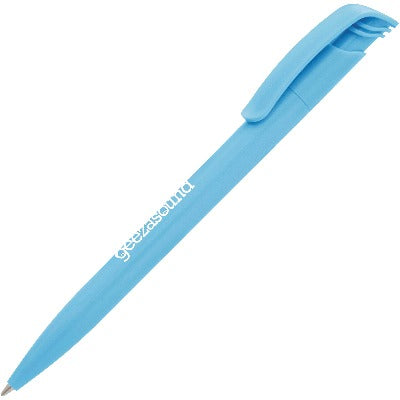 Branded Promotional KODA PLASTIC COLOUR BALL PEN in Light Blue Pen from Concept Incentives