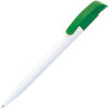 Branded Promotional KODA CLIP PLASTIC BALL PEN in White & Green Pen From Concept Incentives.