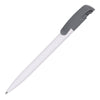 Branded Promotional KODA CLIP PLASTIC BALL PEN in White & Grey Pen From Concept Incentives.
