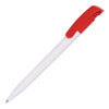 Branded Promotional KODA CLIP PLASTIC BALL PEN in White & Red Pen From Concept Incentives.