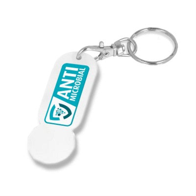 Branded Promotional ANTIMICROBIAL TROLLEY COIN KEYRING Keyring From Concept Incentives.