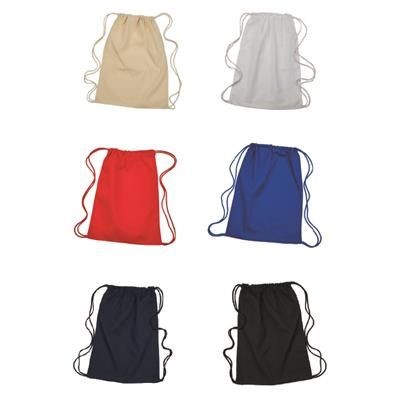 Branded Promotional COTTON DRAWSTRING DUFFLE GYMSAC in Black with Black Double Drawstrings Bag From Concept Incentives.