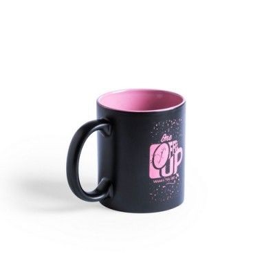 Branded Promotional BLACK MUG with Colour Inside  From Concept Incentives.