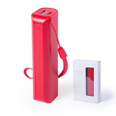 Branded Promotional POWERBANK in Red Charger From Concept Incentives.