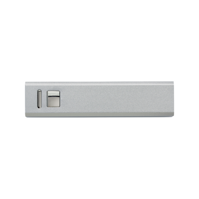 Branded Promotional ALUMINIUM METAL POWERBANK in Silver Charger from Concept Incentives
