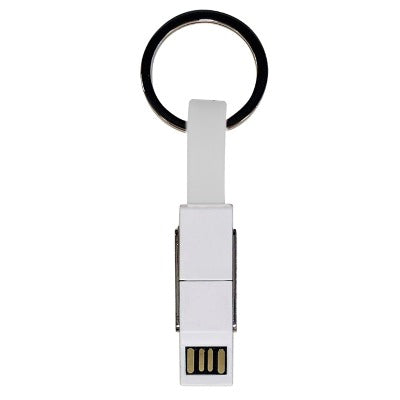 Branded Promotional 4-IN-1 KEYRING CHARGER CABLE in White Cable From Concept Incentives.