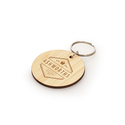 Branded Promotional ROUND BAMBOO KEYRING Keyring from Concept Incentives