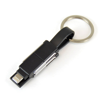 Branded Promotional CHARGER KEYRING Charger in Black From Concept Incentives.