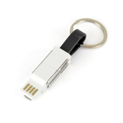 Branded Promotional CHARGER KEYRING Charger in White and Black From Concept Incentives.