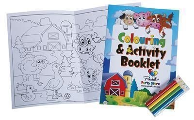 Branded Promotional A5 SIZE 8 PAGE COLOURING BOOKLET & 4 PACK OF PENCIL SET Colouring Set From Concept Incentives.