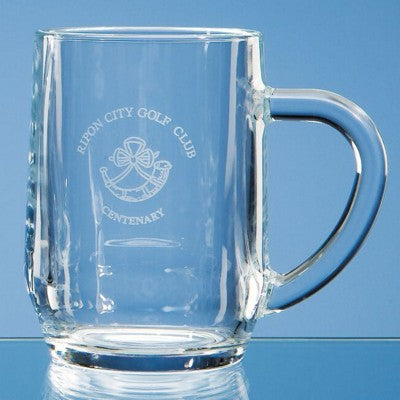 Branded Promotional SMALL GLASS MANCUNIAN BEER TANKARD Beer Glass From Concept Incentives.