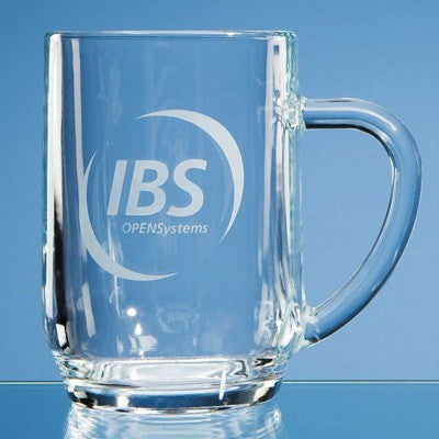 Branded Promotional LARGE GLASS MANCUNIAN BEER TANKARD Beer Glass From Concept Incentives.