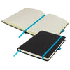 Branded Promotional DE NIRO A5 LINED SOFT TOUCH PU NOTE BOOK in Black and Cyan Notebook from Concept Incentives