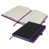 Branded Promotional DENIRO EDGE A5 LINED NOTE BOOK PLUS PEN in Black and Purple Notebook from Concept Incentives