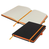 Branded Promotional DENIRO EDGE A5 LINED NOTE BOOK PLUS PEN in Black and Orange Notebook from Concept Incentives