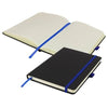 Branded Promotional DE NIRO A5 LINED SOFT TOUCH PU NOTE BOOK in Black and Blue Notebook from Concept Incentives