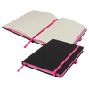 Branded Promotional DENIRO EDGE A5 LINED NOTE BOOK PLUS PEN in Black and Pink Notebook from Concept Incentives