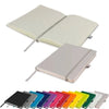 Branded Promotional DIMES A5 LINED SOFT TOUCH PU NOTE BOOK in Silver Notebook from Concept Incentives