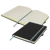 Branded Promotional DE NIRO A5 LINED SOFT TOUCH PU NOTE BOOK in Black and Grey Notebook from Concept Incentives