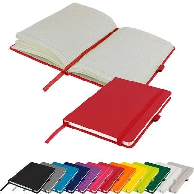 Branded Promotional DIMES A5 LINED SOFT TOUCH PU NOTE BOOK in Red Notebook from Concept Incentives