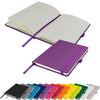 Branded Promotional DIMES A5 LINED SOFT TOUCH PU NOTE BOOK in Purple Notebook from Concept Incentives