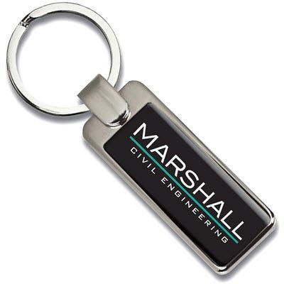 Branded Promotional ELITE RECTANGULAR METAL KEYRING Keyring From Concept Incentives.