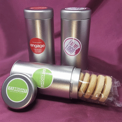 Branded Promotional TIN OF BISCUIT Biscuit From Concept Incentives.