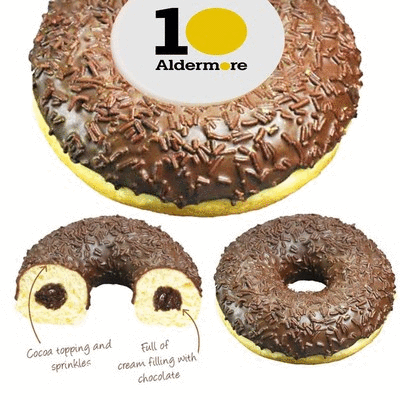 Branded Promotional LOGO DOUGHNUT - CHOCOLATE Cake From Concept Incentives.
