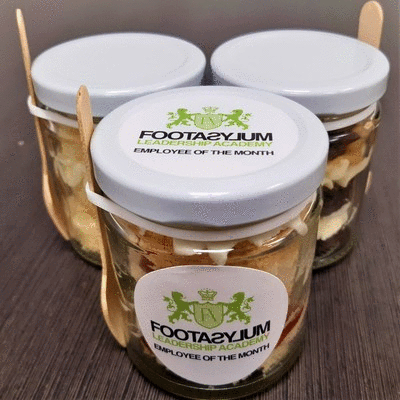 Branded Promotional LOGO CAKE JARS - 7OZ JAR FILLED with Cake, Buttercream & Filling Cake From Concept Incentives.