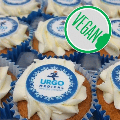 Branded Promotional VEGAN LOGO CUPCAKE Cake From Concept Incentives.