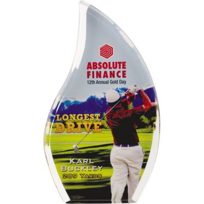 Branded Promotional TEAR DROP AWARD in Clear Transparent Award From Concept Incentives.