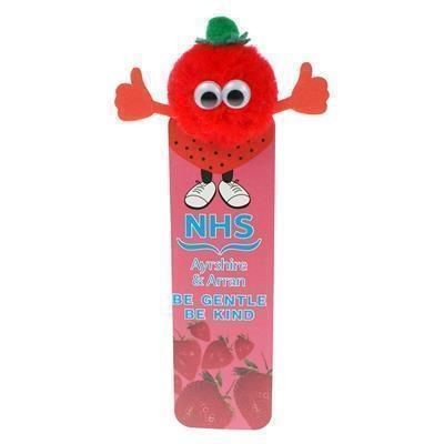 Branded Promotional HEALTHY EATING STRAWBERRY BOOKMARK AD-BUG Advertising Bug From Concept Incentives.