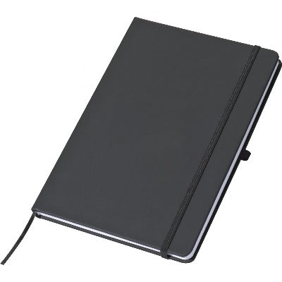 Branded Promotional A5 NOTE PAD in Black Jotter From Concept Incentives.