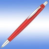 Branded Promotional ALBANY FROST BALL PEN in Frosted Red with Silver Trim Pen From Concept Incentives.