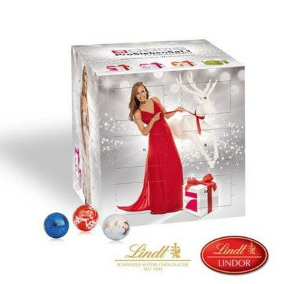 Branded Promotional PERSONALISED LINDT ADVENT CALENDAR CUBE Calendar From Concept Incentives.