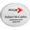 Branded Promotional DOMED ACRYLIC PERSONALISED NAME BADGE in White Badge From Concept Incentives.