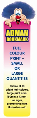 Branded Promotional BOOKMARK ADMAN BUG CHARACTER with Full Colour Print Adman From Concept Incentives.