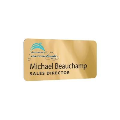 Branded Promotional METAL PERSONALISED NAME BADGE Name Badge From Concept Incentives.