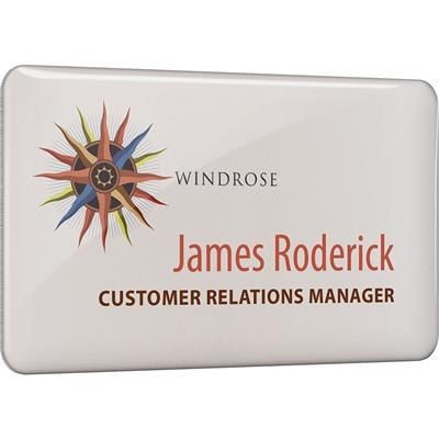 Branded Promotional METAL FACED PERSONALISED NAME BADGE Name Badge From Concept Incentives.