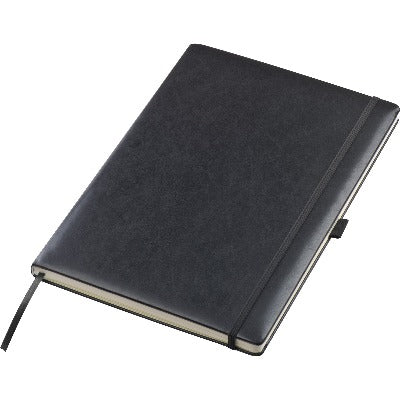 Branded Promotional A4 NOTE PAD in Black Jotter From Concept Incentives.