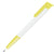 Branded Promotional ALBION GRIP BALL PEN in White with Yellow Trim Pen From Concept Incentives.