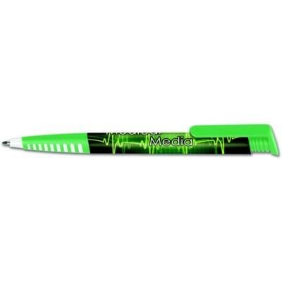 Branded Promotional ALBION GRIP BALL PEN in White Barrel and Coloured Trim Pen From Concept Incentives.