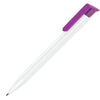 Branded Promotional ALBION BALL PEN in White with Purple Trim Pen From Concept Incentives.