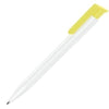 Branded Promotional ALBION BALL PEN in White with Yellow Trim Pen From Concept Incentives.