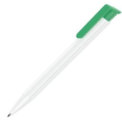 Branded Promotional ALBION BALL PEN with White Barrel and Coloured Trim Pen From Concept Incentives.