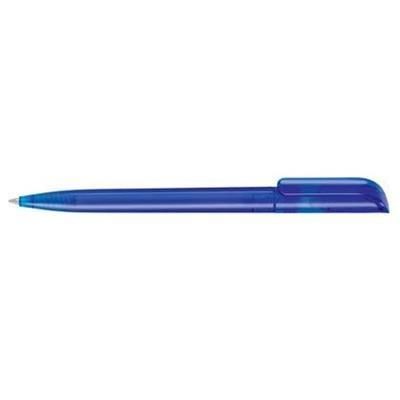 Branded Promotional ALASKA DIAMOND BALL PEN in Translucent Blue Pen From Concept Incentives.